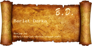 Berlet Dorka névjegykártya